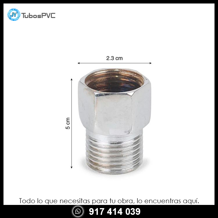 Acople bronce cromado 1/2"