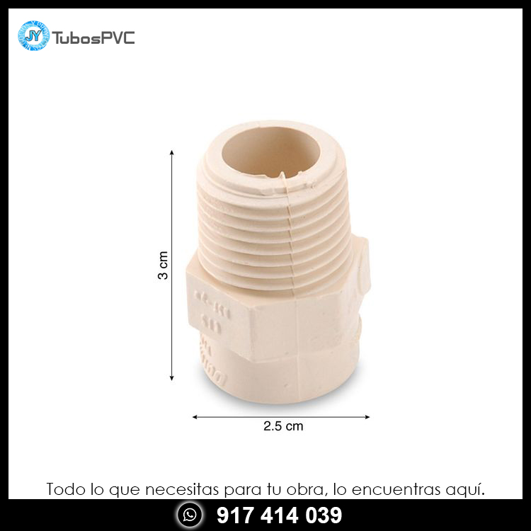 Adaptador 1/2 cpvc - agua caliente