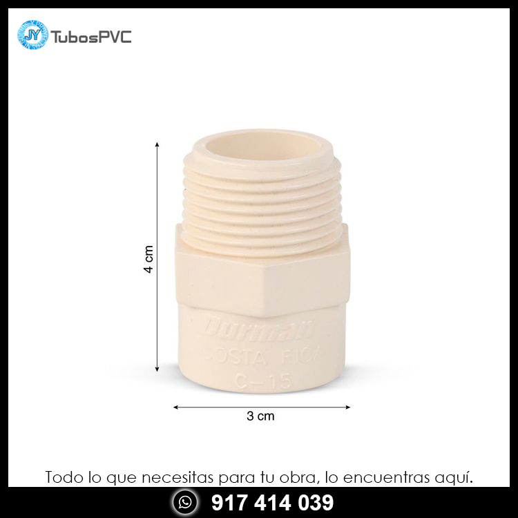 Adaptador 3/4 cpvc - agua caliente