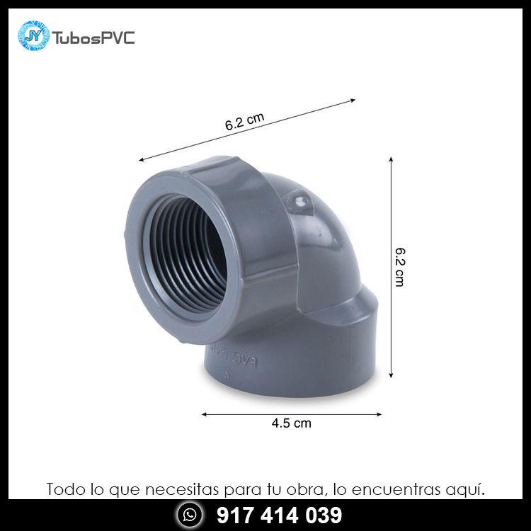 Codo 90° 1 roscado - Tubos PVC JY