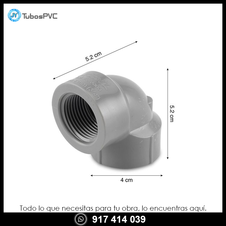 Codo 90° 3/4 roscado - Agua fría