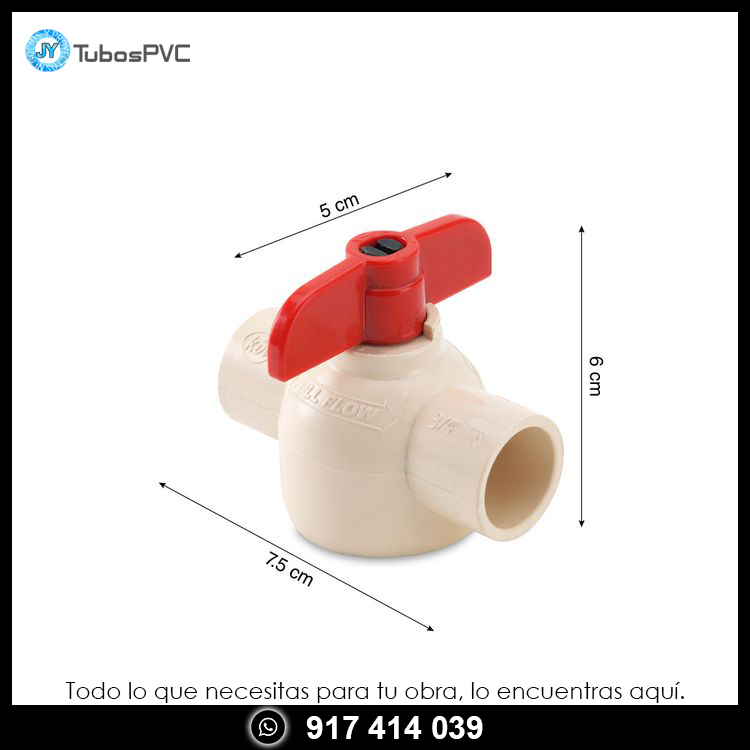 Llave bola lisa 3/4 cpvc - agua caliente