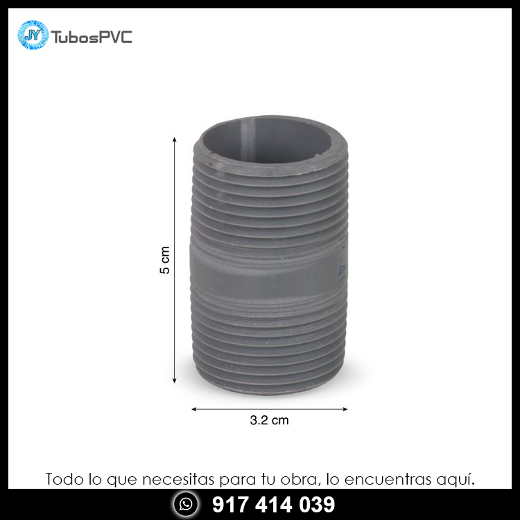 Niple 1 a 2 roscado - Agua fría
