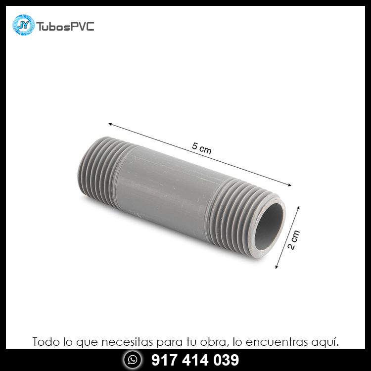 Niple 1/2 a 2 roscado - Agua fría