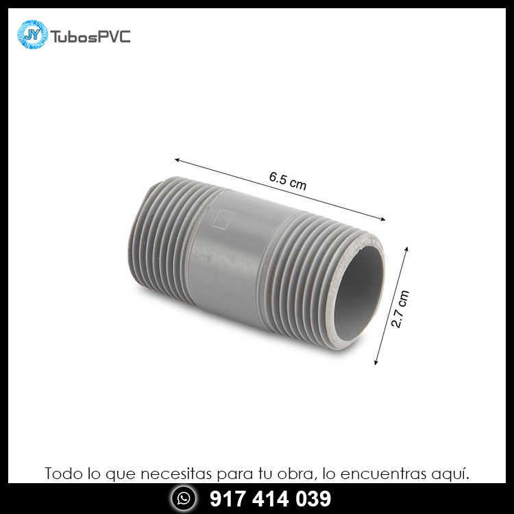 Niple 3/4 a 2 1/2 roscado - Agua fría