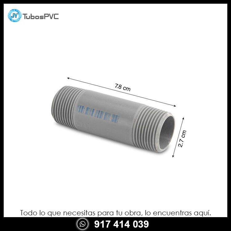 Niple 3/4 a 3 roscado - Agua fría