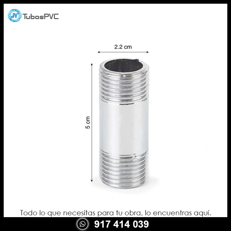 Niple bronce cromado 1/2" x 2"