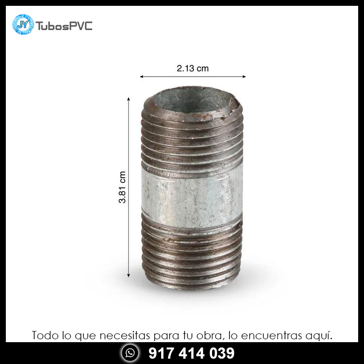 Niple galvanizado 1/2" x 1 1/2"