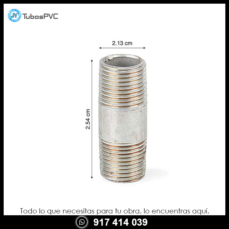 Niple galvanizado 1/2" x 1"