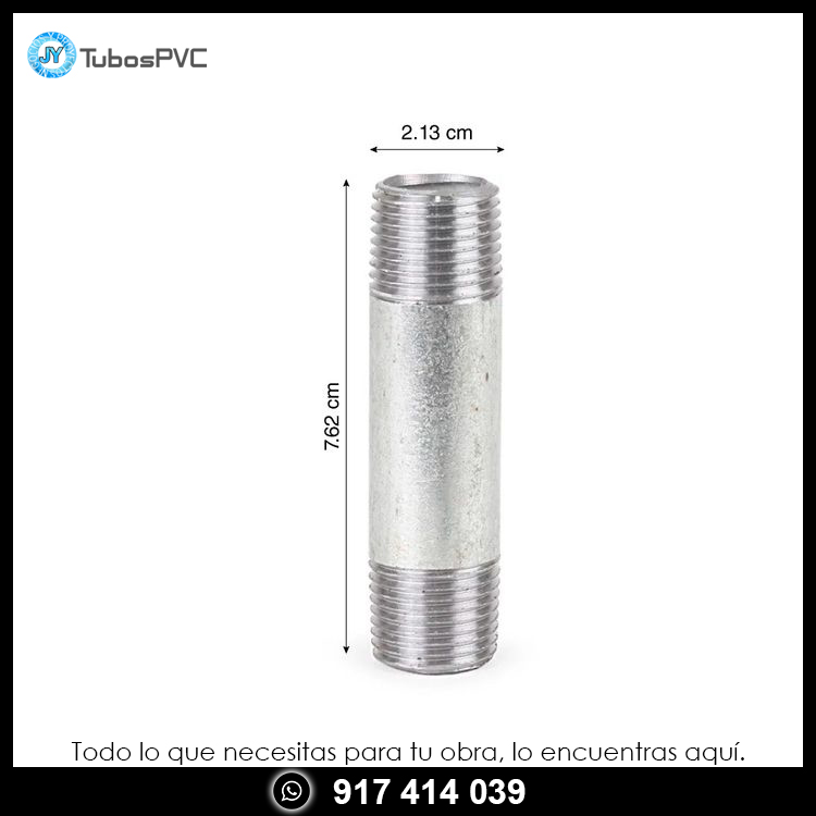 Niple galvanizado 1/2" x 3"