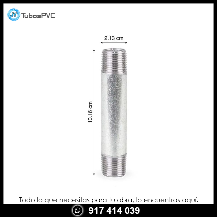 Niple galvanizado 1/2" x 4"