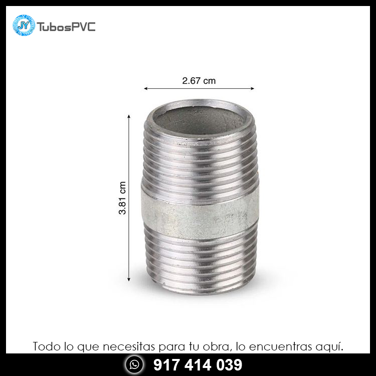 Niple galvanizado 3/4" x 1 1/2"