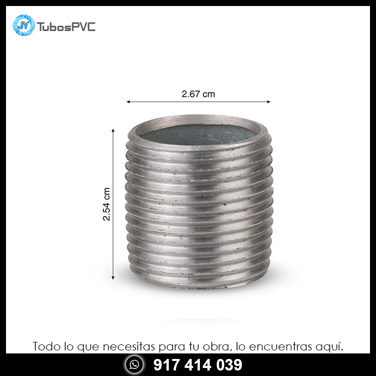 Niple galvanizado 3/4" x 1"