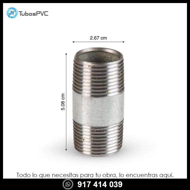 Niple galvanizado 3/4" x 2"