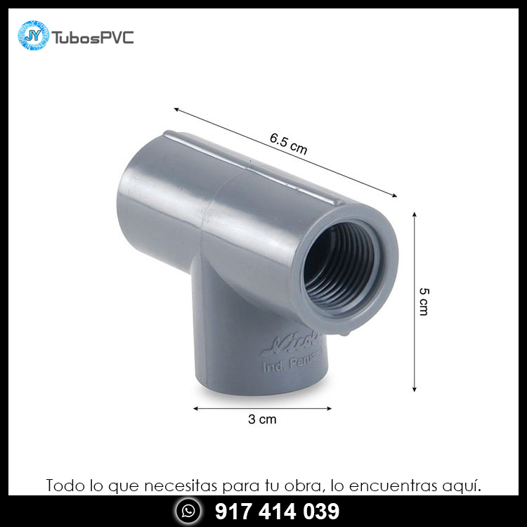 Tee 1/2 roscado - Agua fría