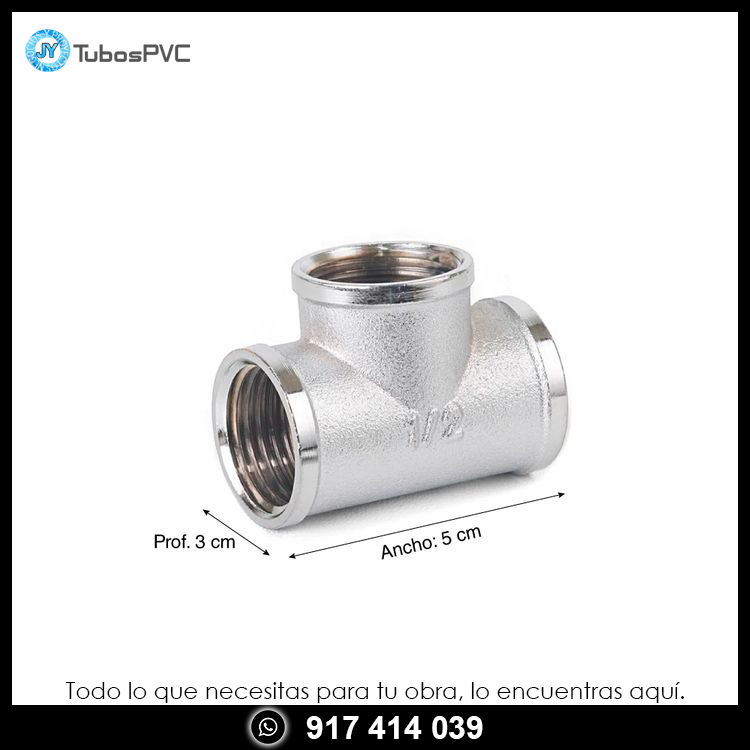 Tee Bronce Cromado 1/2"