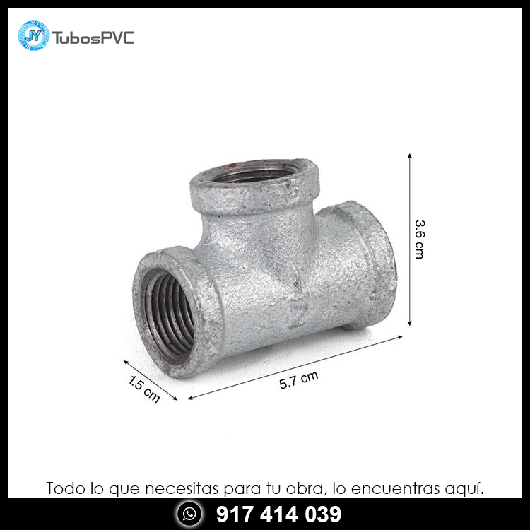 Tee galvanizado 1/2"