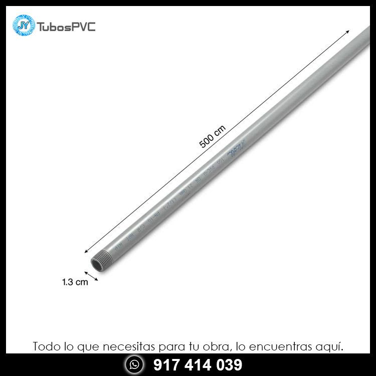 Tubo x  5m 1/2 roscado - Agua fría